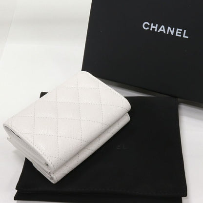 Chanel Trifold Wallet With Coin Purse Classic Small Flap Wallet Grained Shiny