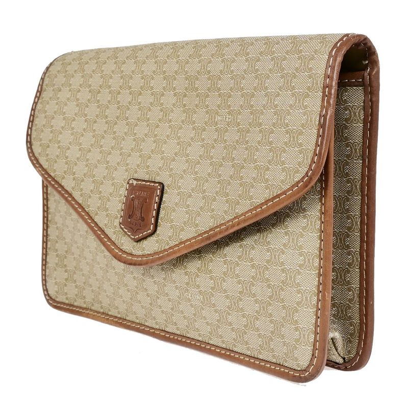 Celine Macadam Second Bag Clutch Bag Beige 01bs111