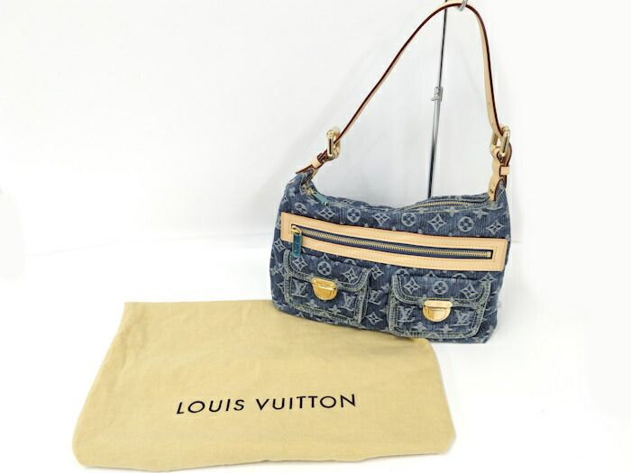 Louis Vuitton Baggy PM Handbag Monogram Denim Blue M95049