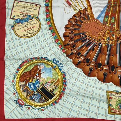 Hermes Carre 90 Wolfgang Amadeus Mozart Hymn To Mozart Silk Scarf Multicolor