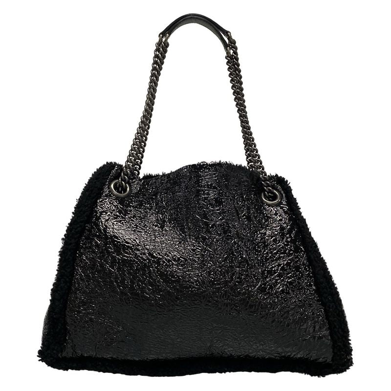 Gucci Tote Bag Soho Interlocking G 308982 Black Chain Shoulder Leather  Mouton