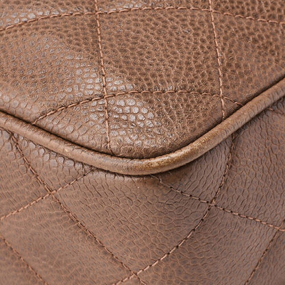 Chanel Chain Shoulder Matelasse Caviar Skin Brown Coco Mark Ball Charm Turnlock