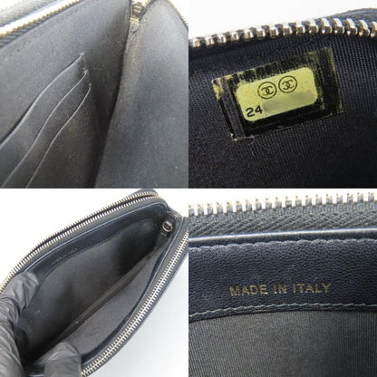 Chanel Shoulder Bag Chain Wallet Lamb Skin Black Gold Hardware Pochette