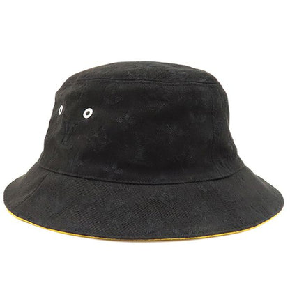 Louis Vuitton Hat Chapeau Monogram Denim Cotton Polyester Black and Yellow M