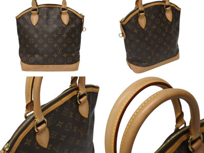 Louis Vuitton Handbag Lockit Monogram Canvas Leather Brown Gold — view 3
