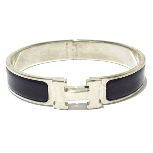 Hermes Bangle Click H Silver And Black