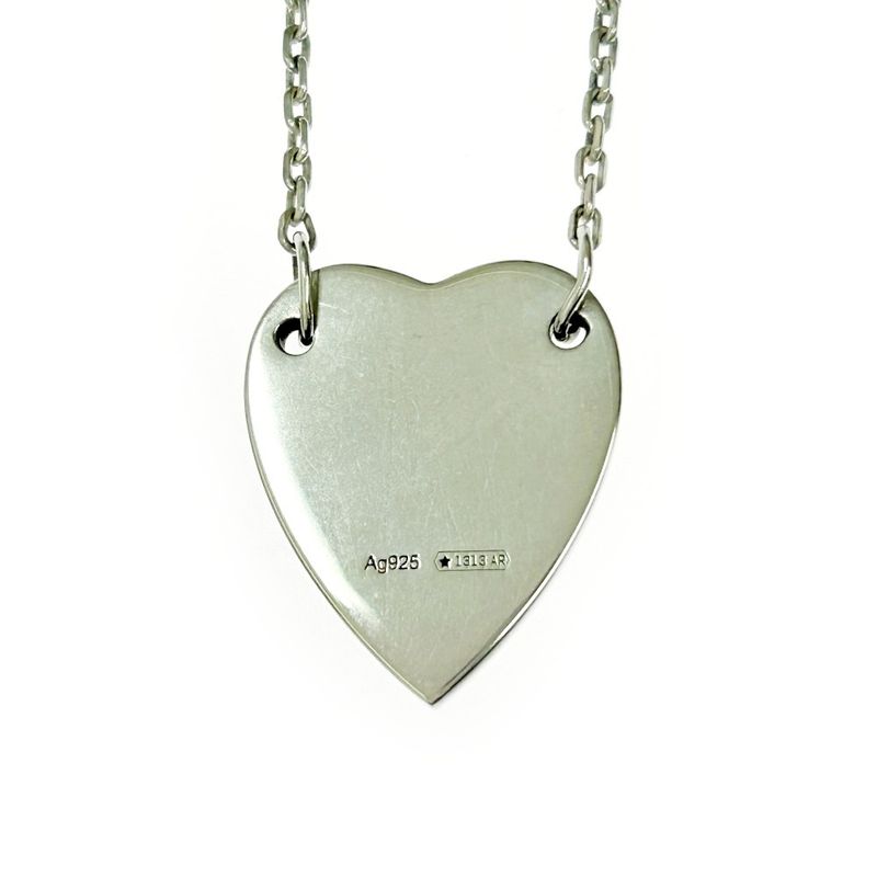 Gucci Silver Logo Heart Necklace 8.2g 925 Engraved 364365 Necklace