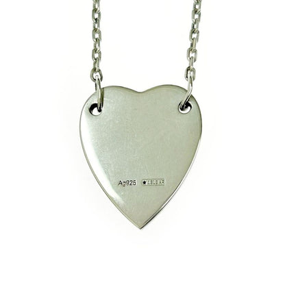 Gucci Silver Logo Heart Necklace 8.2g 925 Engraved 364365 Necklace