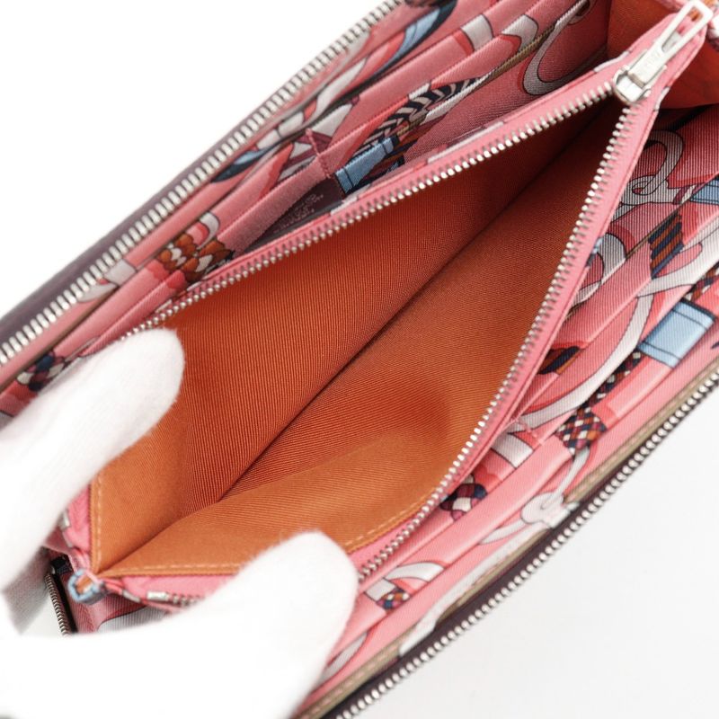 Hermes Azap Long Silk-in Vaux-epson Cassis Purple D Women Long Wallet