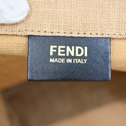Fendi Tote Bag Logo Canvas Leather 68ka638