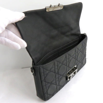Dior Chain Bag Black Silver Hardware New Rock Canaju Leather Black
