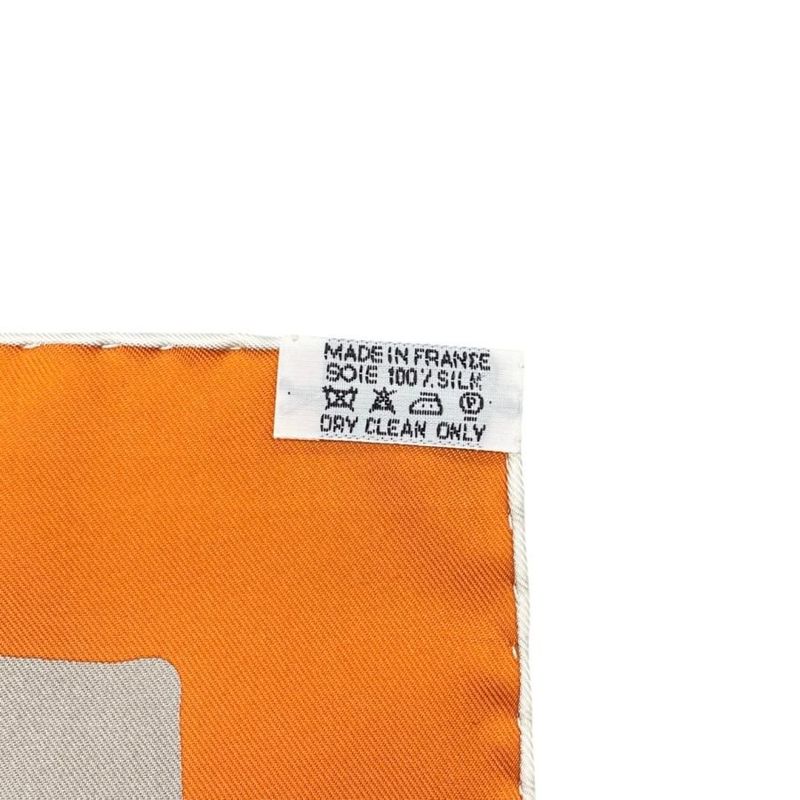 Hermes Silk Scarf Carre 90 En Duo Par Orange White Hermes