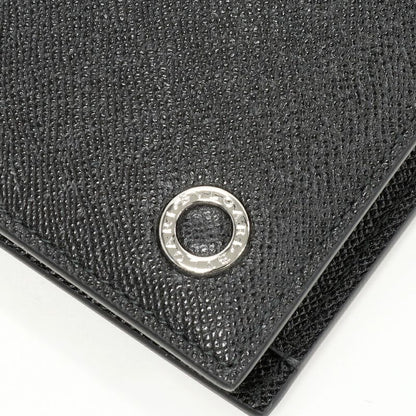 Bulgari Man Compact Wallet With Coin Purse Calf Leather Black 294730