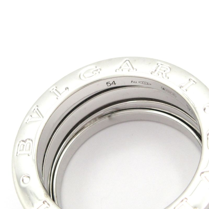 Bvlgari Ring 54 B-zero1 3 Band Ring 18K White Gold X Diamond Demi-pave Diamonds