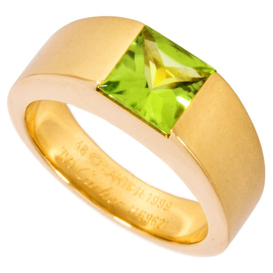Cartier Tank Ring Peridot #48 18K Yellow Gold 91g Yellow Gold Ladies