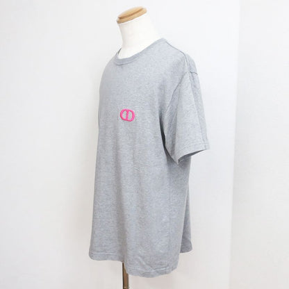 Christian Dior CD Icon T-shirt 943j605f0554 Gray Crew Neck Embroidery