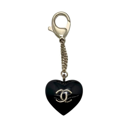 Chanel Key Holder Heart Charm Coco Mark Stone Black 2022aw Chanel