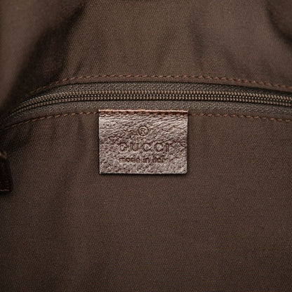 Gucci GG Canvas Tote Bag One Shoulder Bag 121023 Beige Brown Canvas Leather