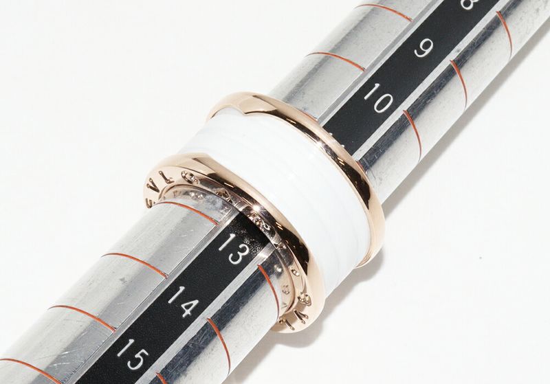 Bulgari Ring 18K Pink Goldx White Ceramic Bzero1 Ring 4 Bands 346518