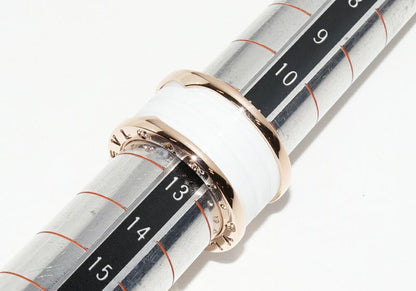 Bulgari Ring 18K Pink Goldx White Ceramic Bzero1 Ring 4 Bands 346518
