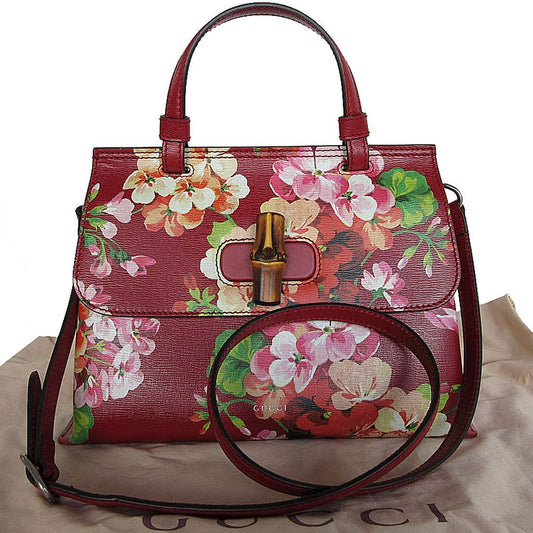 Gucci Shoulder Bag Handbag Blooms Bamboo 370831
