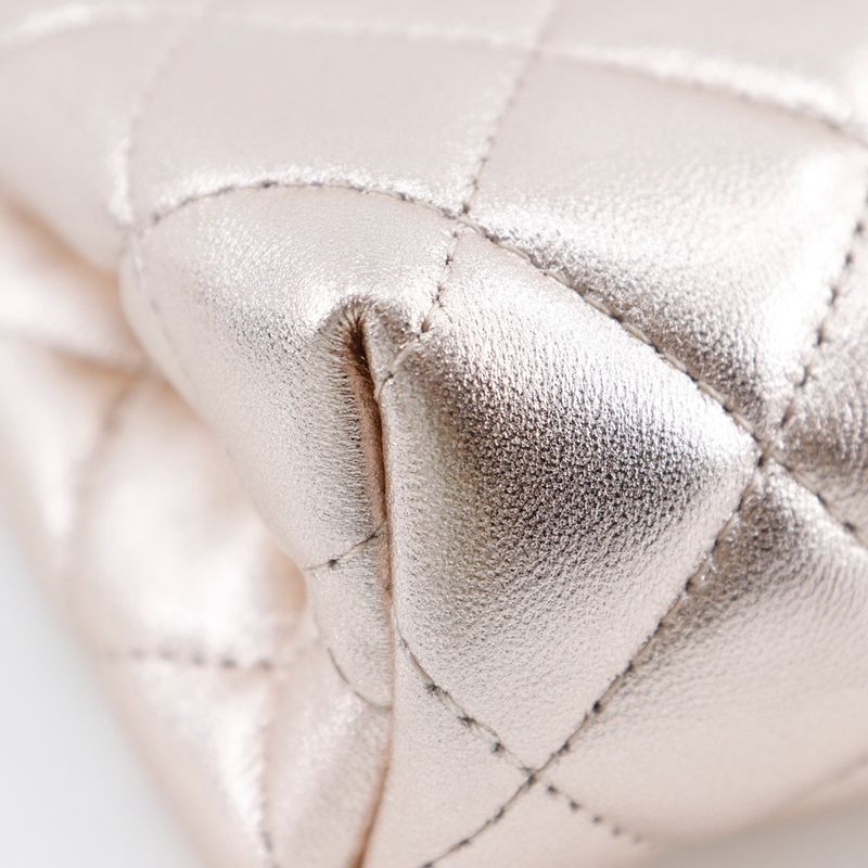 Chanel Matelasse A69259 Lambskin Metallic Pink Women's Pouch