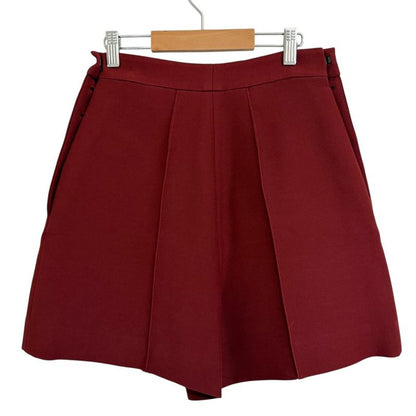 Christian Dior Silk Blend Shorts 38 Bordeaux Women's Used