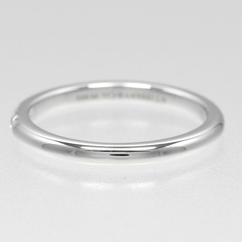 Tiffany & Co Forever Wedding Classic Band Pt950platinum X 3P Diamonds #6.5