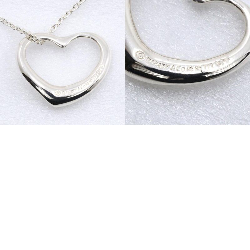 Tiffany & Co Open Heart Elsa Peretti 925 Silver Ladies 4.2g Necklace