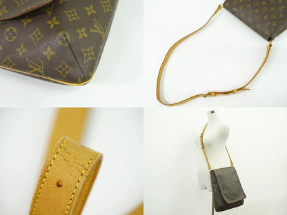 Authentic Louis Vuitton LV Musette Monogram Shoulder Bag Pochette Brown M51256
