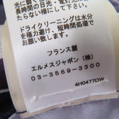 Hermes Kaleidoscope Effect 100% Silk Cropped Pants Navy 40 Made In France