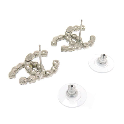 Chanel Coco Rhinestone Earrings Metal Women