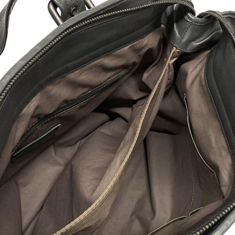 Bottega Veneta Intrecciato Dark Gray Leather Handbag