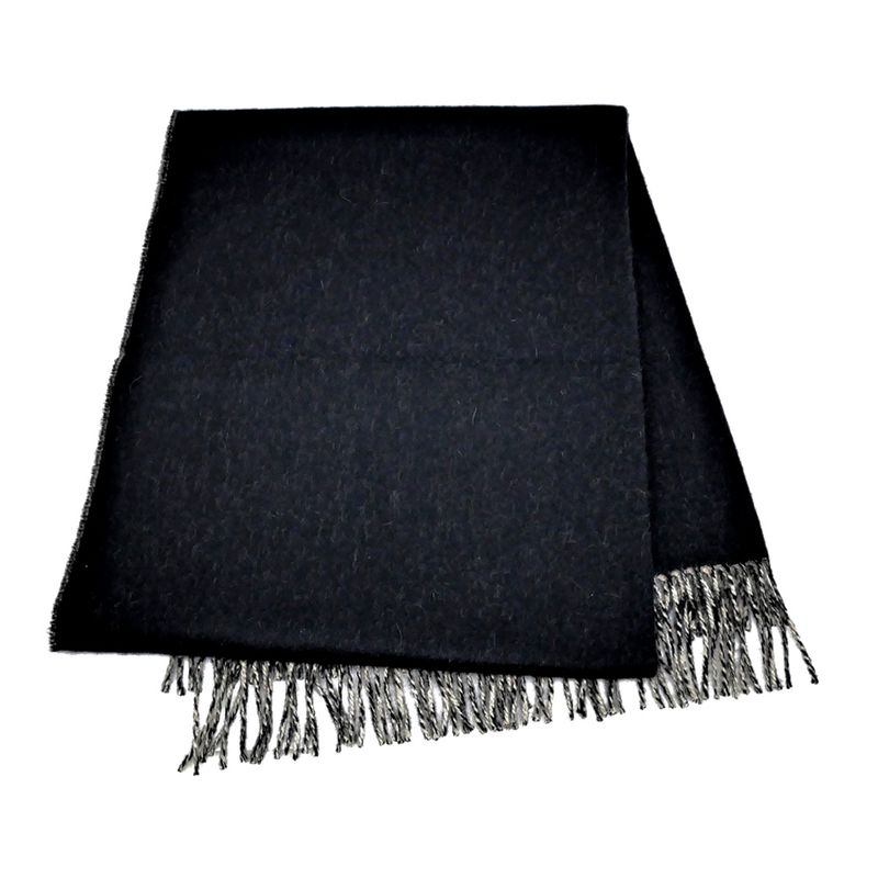 Hermes Muffler - Shawl Double Face Black Beige Cine Cashmere 100%