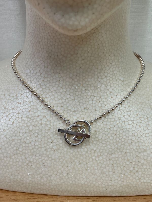 Gucci 925 Double G Ball Chain Necklace A25-2239