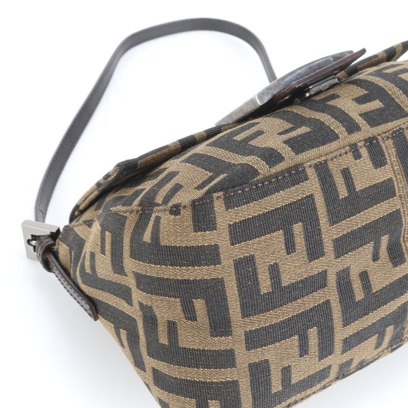 Fendi Zucca Mamma Bucket Baguette Leather Shoulder Bag Shoulder One Shoulder