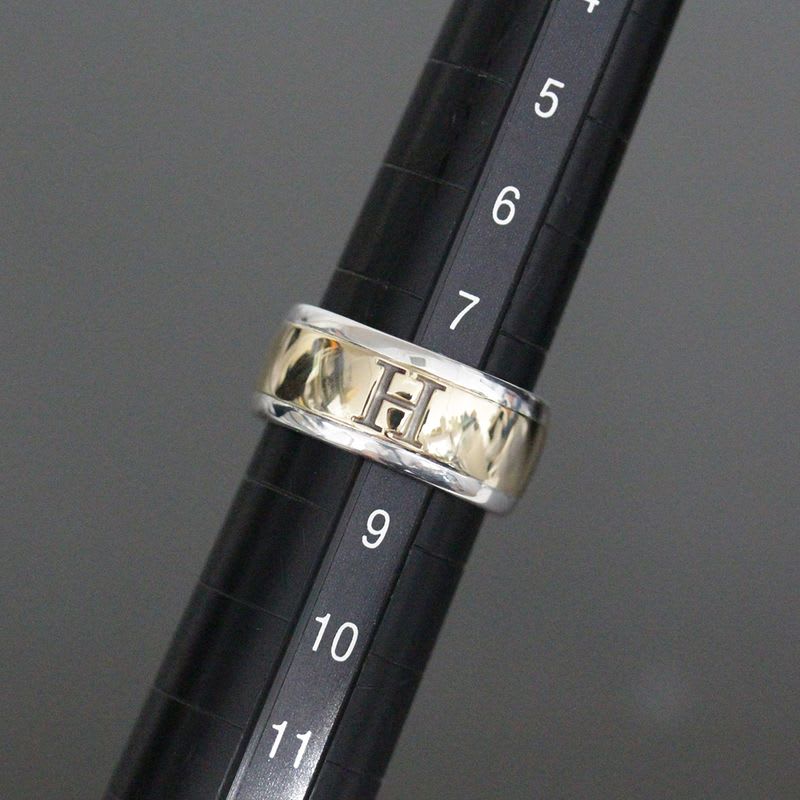 Hermes H Logo Ring No 8 18K SV 925 Special Price Inner Box E1736
