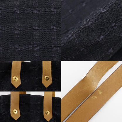 Hermes Amedava Cabas De Poche Long Shoulder Canvas Black Women's Shoulder Bag