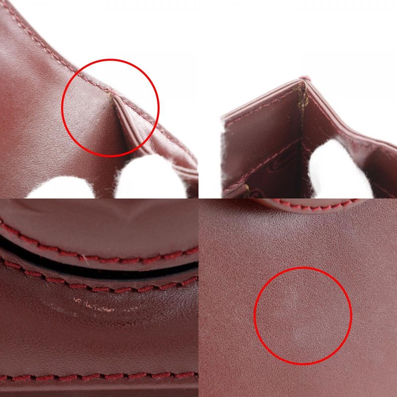 Cartier Must Line One Handle Leather Bordeaux Women's Handbag