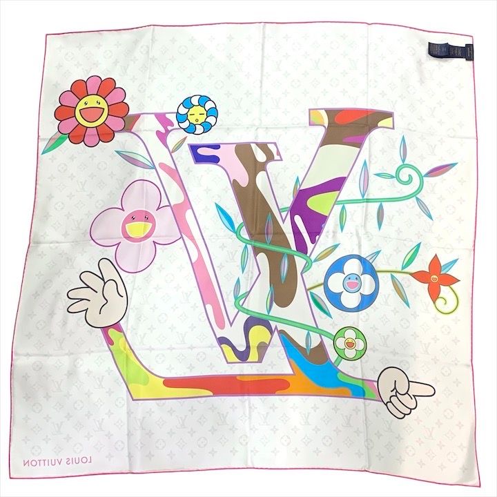 Louis Vuitton Takashi Murakami Collaboration Lvlogo Super Flat Blanc Carre 90