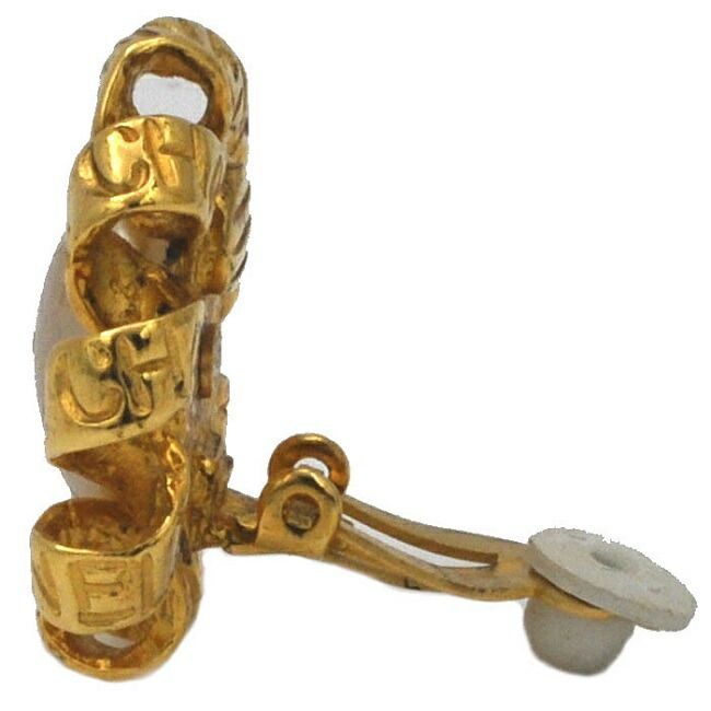 Chanel Earrings Gold White Accessories GP
