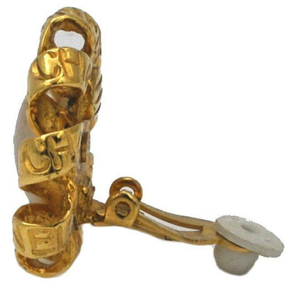 Chanel Earrings Gold White Accessories GP