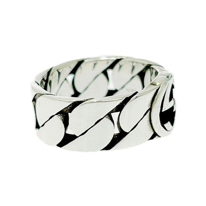 Gucci Silver Interlocking G Chain Ring 6.4g 925 Engraved 481156 Ring