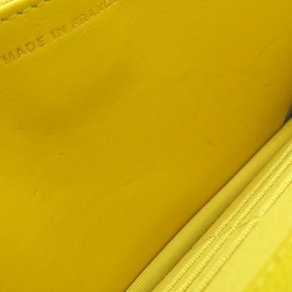 Chanel Chain Wallet Matelasse Caviar Skin Yellow Gold Hardware Yellow Chain