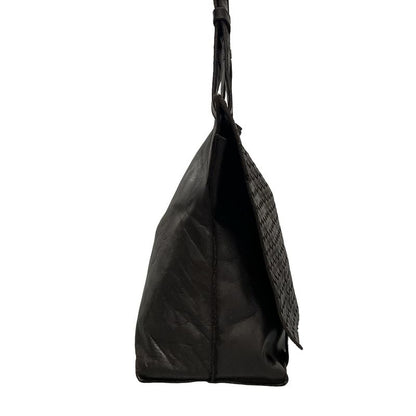 Bottega Veneta Shoulder Bag Intrecciato 113038 Dark Brown Leather