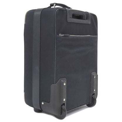 Prada Carry Bag Triangle Logo Carry Case Nylon Leather Navy Silver Hardware