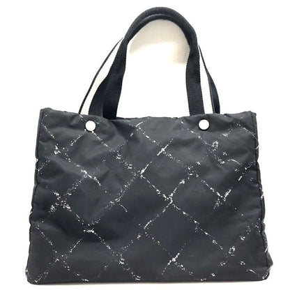 Chanel Former Travel Line Tote Bag A11833 5th Unit Nylon Black Ladies Pre-Owned
