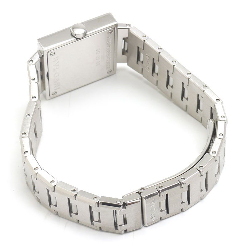 Bulgari Quadrado Sq22ss Ladies Quartz SS Black Dial