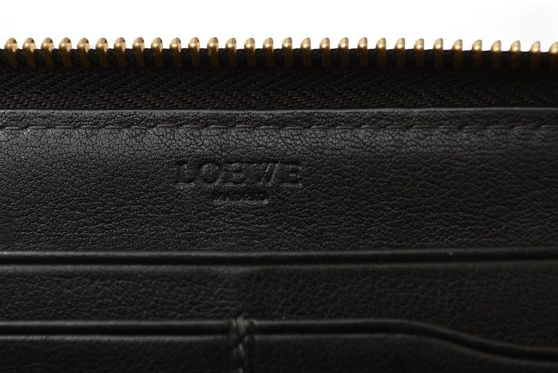 Loewe Wallet Loewe Long Wallet ZIP Around Anagram Gray Black