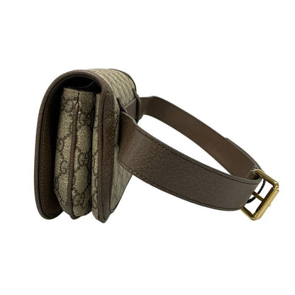 Gucci GG Supreme 703807 Beige And Dark Brown Leather